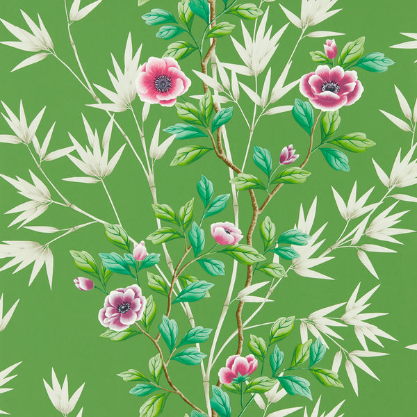 Lady Alford - Apple/Magenta Wallcovering | Harlequin