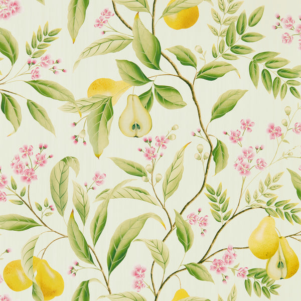 Marie - Fig Leaf/Honey/Blossom Wallcovering | Harlequin