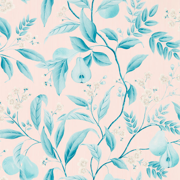 Marie - Rose/ Lagoon Wallcovering | Harlequin