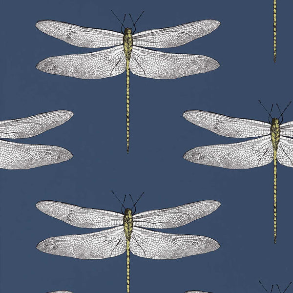 Demoiselle - Firefly Ink/Chartreuse Wallcovering | Harlequin