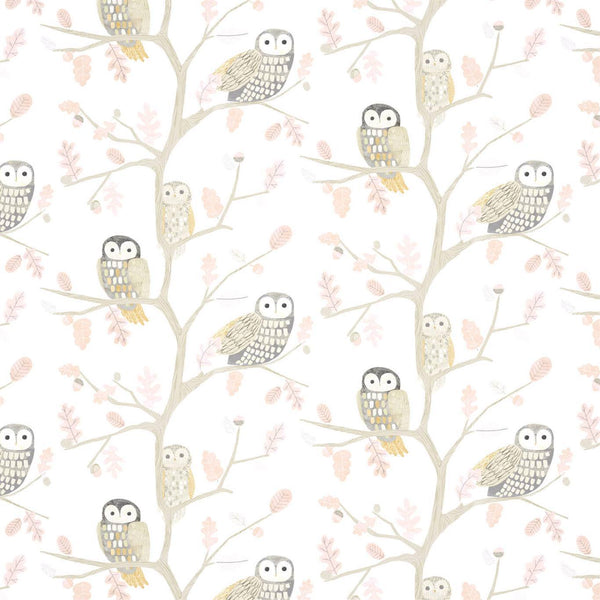 Little Owls - Powder Wallcovering | Harlequin