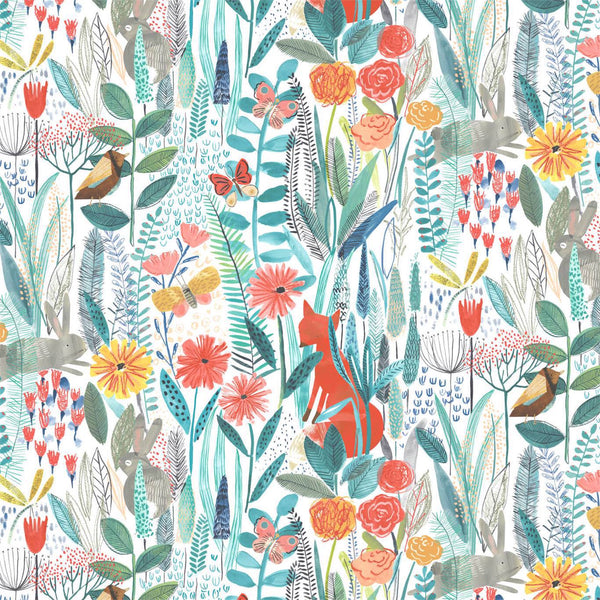 Hide and Seek - Poppy/Marine/Ochre Wallcovering | Harlequin
