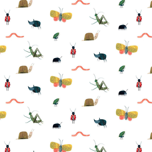 Garden Friends - Poppy/Ochre/Leaf Wallcovering | Harlequin