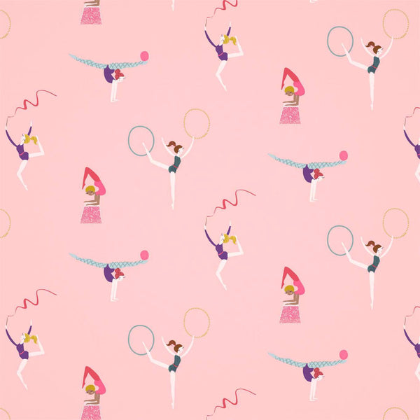 Balancing Act - Blossom/Raspberry/Grape Wallcovering | Harlequin