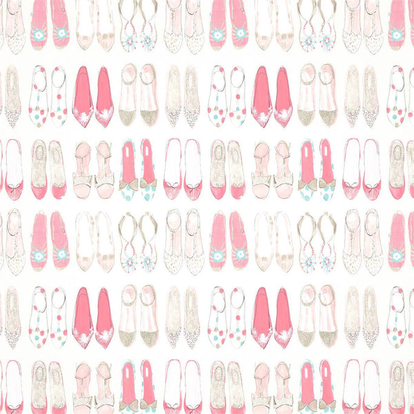World at Your Feet - Pebble/Blossom/Sky Wallcovering | Harlequin