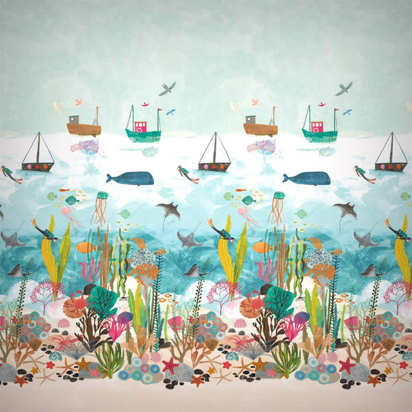 Above and Below - Marine Life Wallcovering | Harlequin