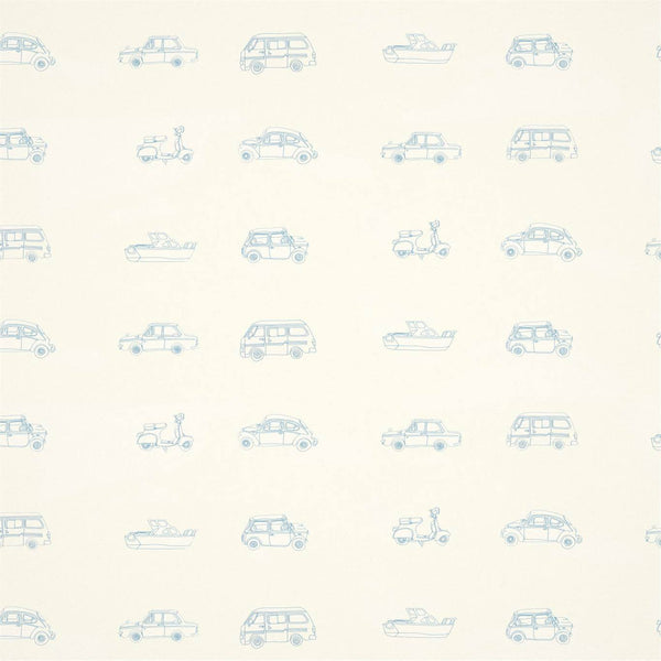 Go - Go Retro Aqua and White Wallcovering | Harlequin