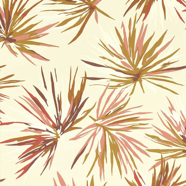 Aucuba - Gold/Rosewood/Parchment Wallcovering | Harlequin