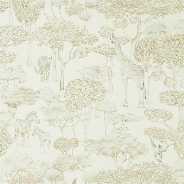 Shamwari - Chalk/Gold Wallcovering | Harlequin