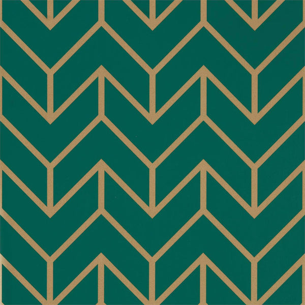 Tessellation - Teal/Gold Wallcovering | Harlequin