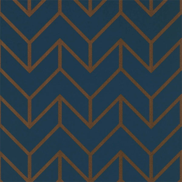 Tessellation - Marine/Copper Wallcovering | Harlequin