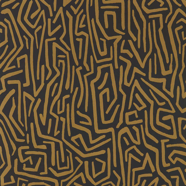 Melodic - Gold/Black Earth Wallcovering | Harlequin