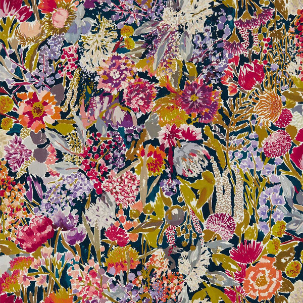 Sanguine - Pomegranate/Clemantine/Peony/Blueberry Wallcovering | Harlequin