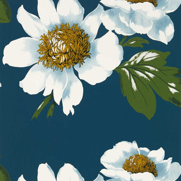 Paeonia - Azurite/Meadow/Nectar Wallcovering | Harlequin