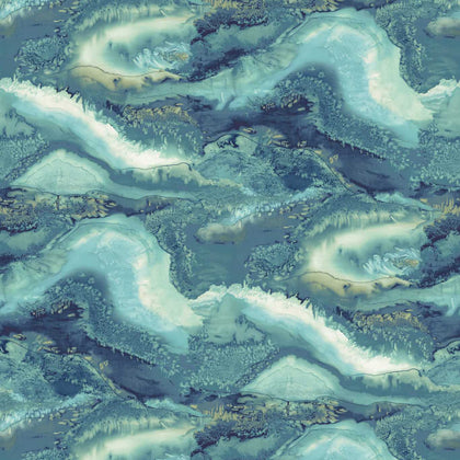 Reflected - Obsidian Azurite Wallcovering | Harlequin