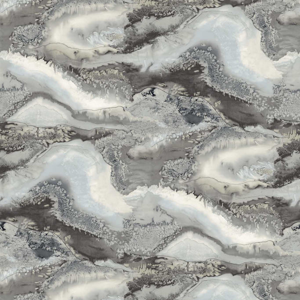 Reflected - Obsidian Snowflake Wallcovering | Harlequin