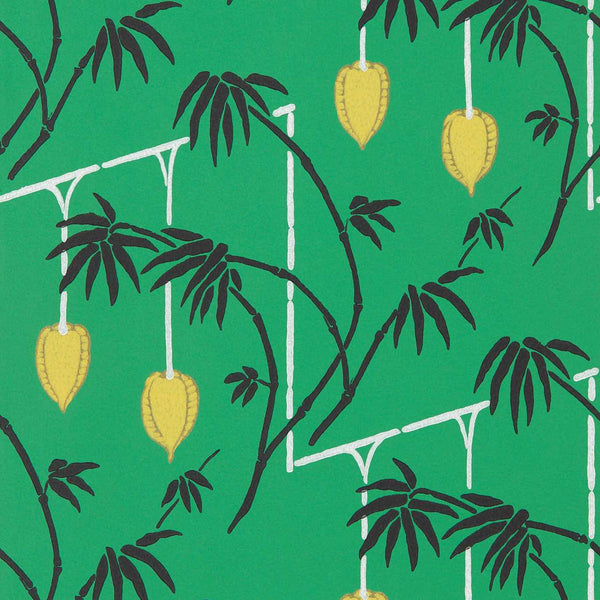 Kimiko - Bottle Green/Chartreuse Wallcovering | Harlequin