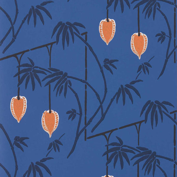 Kimiko - Majorelle/Clementine Wallcovering | Harlequin