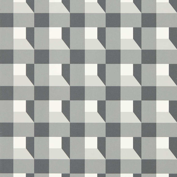 Blocks - Black Earth/Sketched/Diffused Light Wallcovering | Harlequin