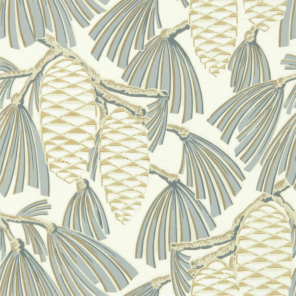 Foxley - Platinum/Gold Wallcovering | Harlequin