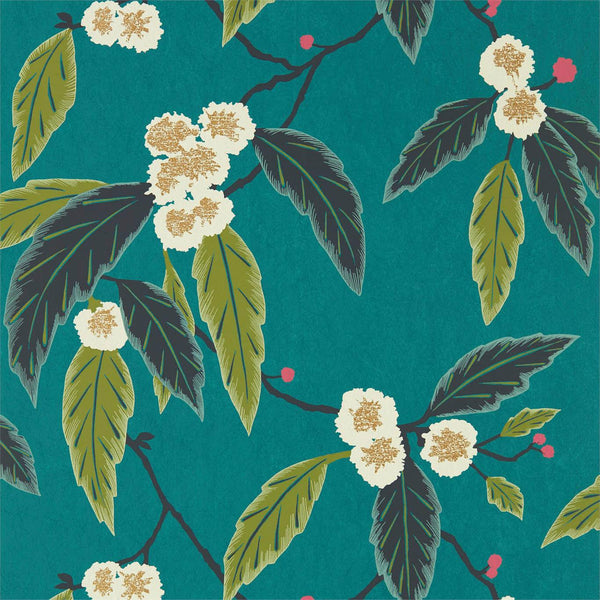 Coppice - Peacock / Azalea / Midnight Wallcovering | Harlequin
