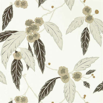 Coppice - Oyster / Ebony / Gilver Wallcovering | Harlequin