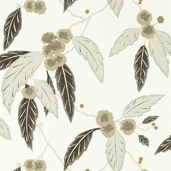 Coppice - Oyster / Ebony / Gilver Wallcovering | Harlequin