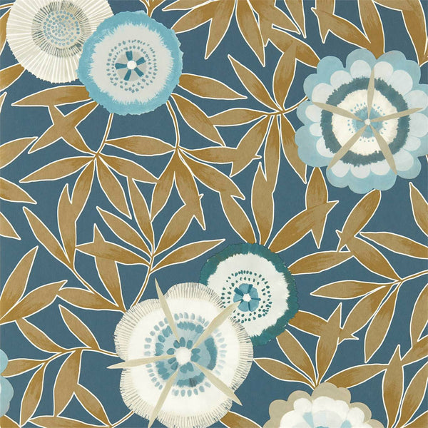 Komovi - Midnight/Gold Wallcovering | Harlequin