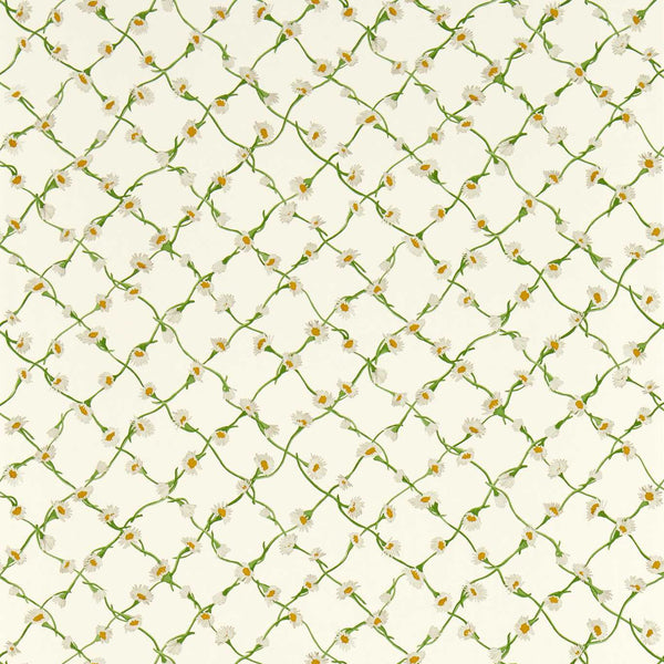 Daisy Trellis - Emerald/Pearl Wallcovering | Harlequin