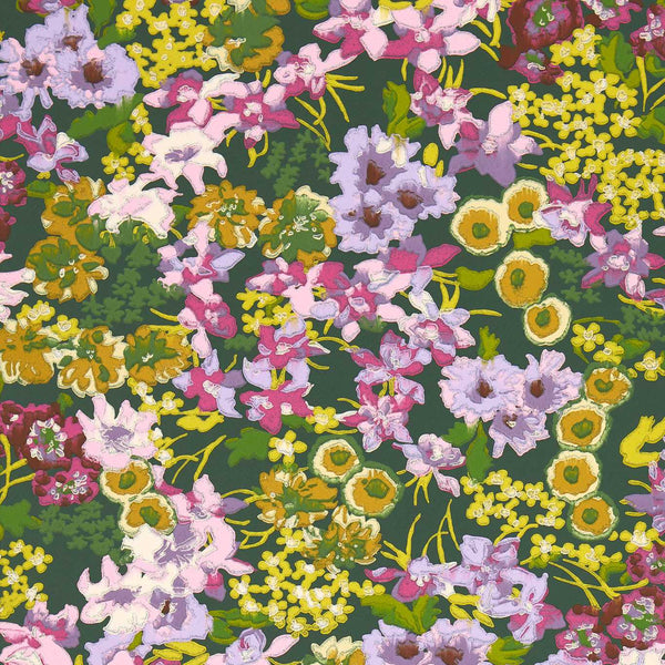 Wildflower Meadow - Emerald/Amethyst/Peridot Wallcovering | Harlequin