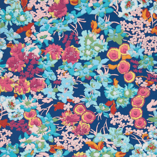 Wildflower Meadow - Lapis/Carnelian/Aquamarine Wallcovering | Harlequin