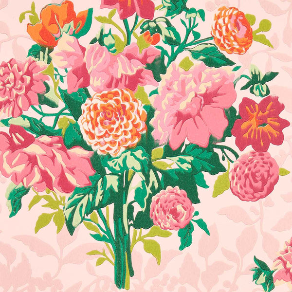 Dahlia Bunch - Rose Quartz/Spinel Wallcovering | Harlequin