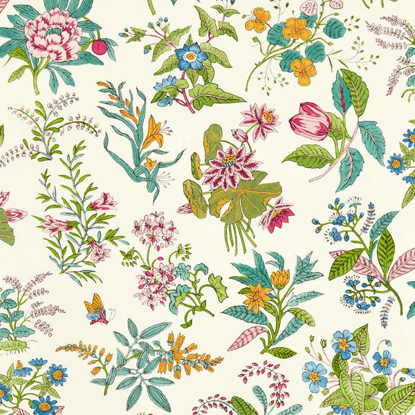 Woodland Floral - Peridot/Ruby/Pearl Wallcovering | Harlequin