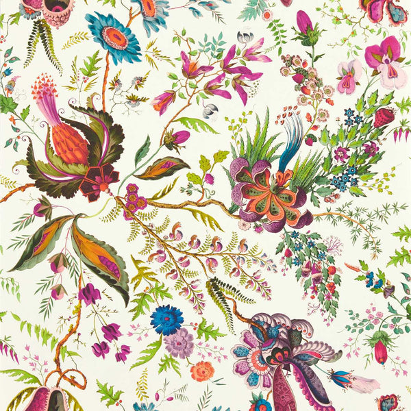 Wonderland Floral - Spinel/Peridot/Pearl Wallcovering | Harlequin
