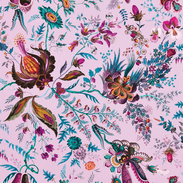 Wonderland Floral - Amethyst/Lapis/Ruby Wallcovering | Harlequin