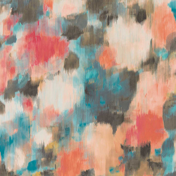 Exuberance - Coral/Turquoise Wallcovering | Harlequin