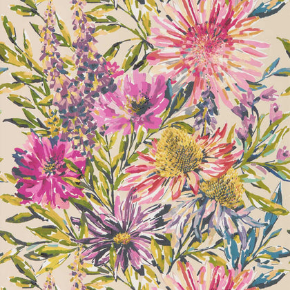 Floreale - Tangerine/Fuchsia Wallcovering | Harlequin