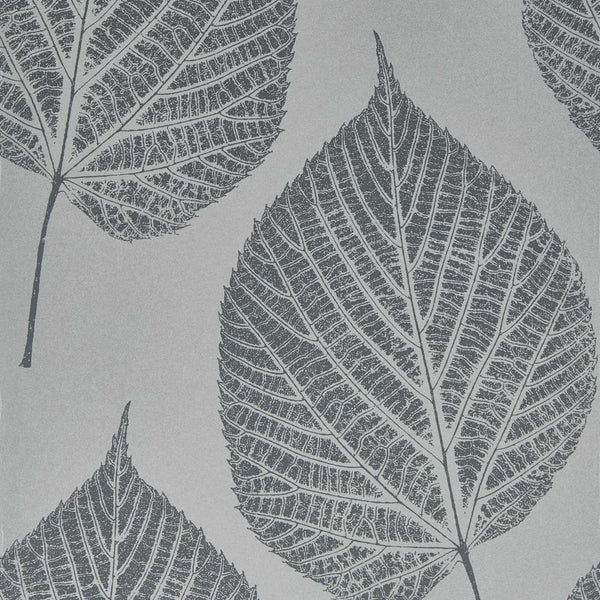 Leaf - Slate/Silver Wallcovering | Harlequin