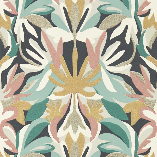 Melora - Positano/Succulent/ Gold Wallcovering | Harlequin