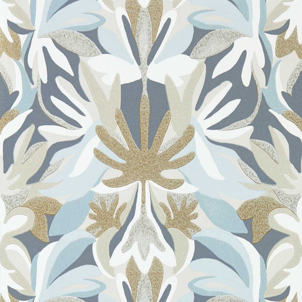Melora - Hempseed/Exhale/Gold Wallcovering | Harlequin