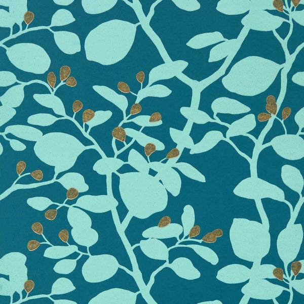 Ardisia - Amazonia/Teal/ Gold Wallcovering | Harlequin