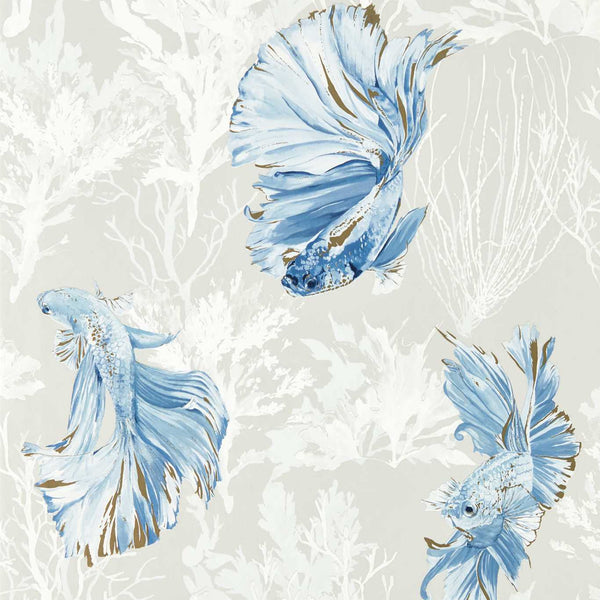 Halfmoon - Stillness/Indigo Wallcovering | Harlequin