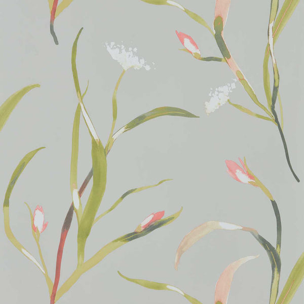 Saona - Coral/Silver Wallcovering | Harlequin