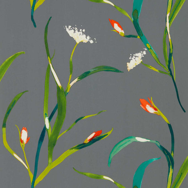 Saona - Kiwi/Charcoal Wallcovering | Harlequin