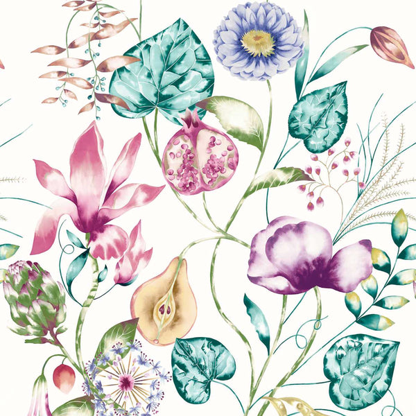 Quintessence - Lagoon/Cerise Commercial Wallcovering | Harlequin