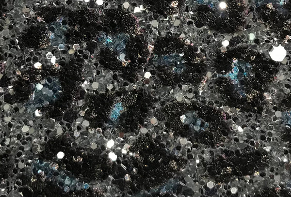 Leopard Glitter - Silver Blue | Glitter Walls