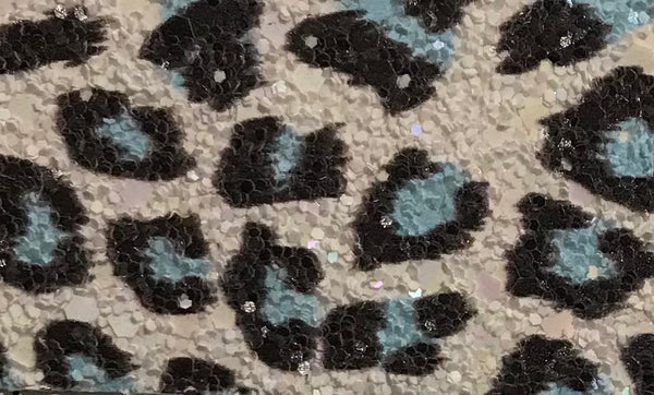 Leopard Glitter Wallpaper - Rainbow Blue | Glitter Walls