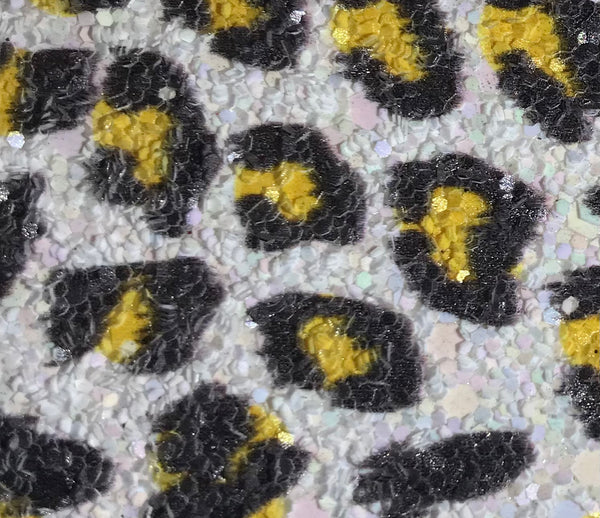 Leopard Glitter - Rainbow Mustard | Glitter Walls