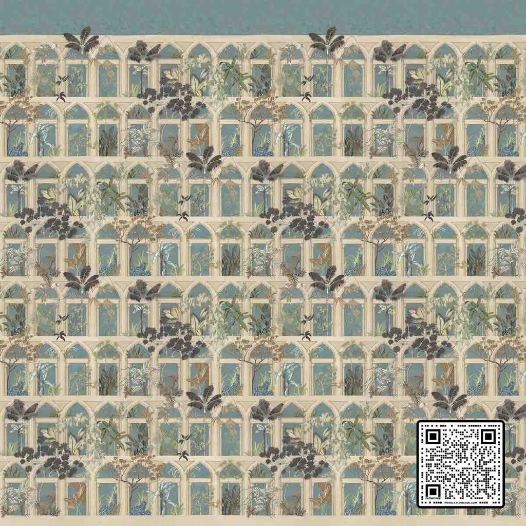  ABANDONED ARCHES CELLULOSE - 48.6%;BINDER - 18.2%;MINERAL FILLERS - 16.9%;POLYESTER - 16%;OTHER - .3% BLUE GREY  WALLCOVERING available exclusively at Designer Wallcoverings