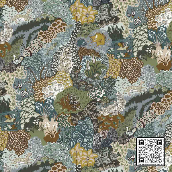  WHIMSICAL CLUMPS CELLULOSE - 48.6%;BINDER - 18.2%;MINERAL FILLERS - 16.9%;POLYESTER - 16%;OTHER - .3% GREEN BROWN BLUE WALLCOVERING available exclusively at Designer Wallcoverings